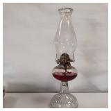 Vintage Oil Burning Lamp with Heavy Duty Glass