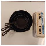 Nice Set of Vintage Cast Iron - Smooth surfaces with heat rings
