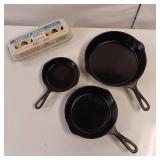 Nice Set of Vintage Cast Iron - Smooth surfaces with heat rings