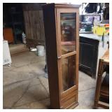 Very Tall and Slender Vintage Glass/Wood Door Case