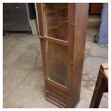 Very Tall and Slender Vintage Glass/Wood Door Case