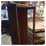 Very Tall and Slender Vintage Glass/Wood Door Case