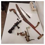 Vintage Double Gear Hand Drill & Other Hand Tools