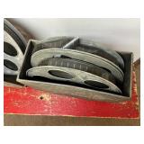 Three Large Antique Movie Reels in Canister