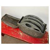 Three Large Antique Movie Reels in Canister