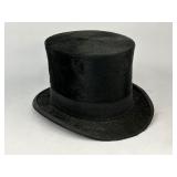 Antique Beaver Fur Black Top Hat