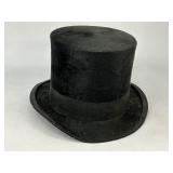 Antique Beaver Fur Black Top Hat
