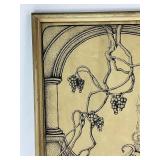 Framed Original Art - Jester with Pumpkin - Signed Johnson