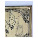 Framed Original Art - Jester with Pumpkin - Signed Johnson