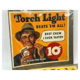 Two Torch Light Chewing Tobacco Paper Advertisments