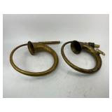 Two Brass Antique Car Horns