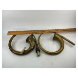 Two Brass Antique Car Horns