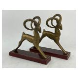 Pair of San Pacific Brass Gazelle Bookends