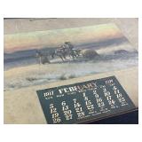 Framed 1911 Calendar J. H. Baxter Scenic Artist Winnipeg, MAN.