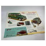 Vintage 1936 Chrysler Airflow, 1949 Lincoln Cosmopolitan, 1965 Plymouth, Willys Station Wagon, & Job Rater for Truck Users Catalog Mailer Brochure Advertising Lot