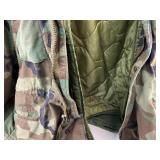 Vintage Army Camouflage Double Lined Heavy Jacket