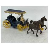 Stanley Toys Cast Iron Horse and Buggy Carriage with Driver