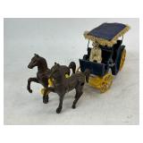 Stanley Toys Cast Iron Horse and Buggy Carriage with Driver