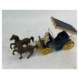Stanley Toys Cast Iron Horse and Buggy Carriage with Driver