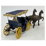 Stanley Toys Cast Iron Horse and Buggy Carriage with Driver
