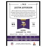 Justin Jefferson RC 2020 Panini Chronicles #PA-23 Minnesota Vikings  Football Card