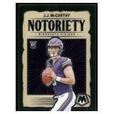 J.J. McCarthy RC 2024 Panini Mosaic Notoriety #21 Minnesota Vikings  Football Card