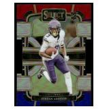 Jordan Addison Red White Blue Die Cut RC 2024 Select Prizm Concourse #66 Minnesota Vikings  Football Card