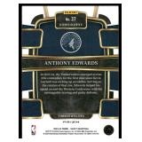 Anthony Edwards 2023 Panini Select Concourse Blue Prizm #37 Minnesota Timberwolves  Basketball Card