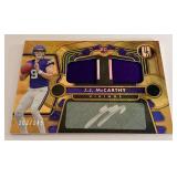 JJ McCarthy RPA Auto Relic RC /149 2024 Gold Standard #1, Numbered 102/149, Rookie Minnesota Vikings Football Card