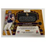 JJ McCarthy RPA Auto Relic RC /149 2024 Gold Standard #1, Numbered 102/149, Rookie Minnesota Vikings Football Card