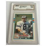 Troy Aikman RC Graded Gem Mint 10 1989 Topps Traded #70T Rookie Football Card