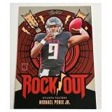 Michael Penix Jr. RC 2023 Absolute #RO-MPJ Rock Out Insert Rookie Card