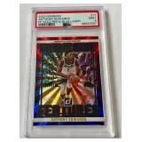 Anthony Edwards /15 PSA 9 2020 Donruss Franchise Features Red, While, and Blue Laser Holo #17, numbered 02/15, Rare Minnesota Timberwolves Basketball Card