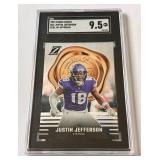 Justin Jefferson SGC 9.5 Mint+ 2023 Zenith Zeal of Approval #16 Minnesota Vikings Football Card