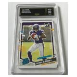 Jordan Addison Graded 10 Gem Mint RC 2023 Donruss Rated Rookie #368 Minnesota Vikings Football Card