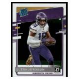 Justin Jefferson RC 2020 Donruss Optic Rated Rookies Autographs #163 Minnesota Vikings Football Card