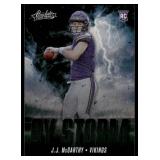 J.J. McCarthy RC 2024 Absolute By Storm Insert #BS-JMY Minnesota Vikings Football Card
