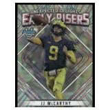 JJ McCarthy RC 2023 Bowman University Chrome Unexpected Delights Early Risers #ER-3 Michigan Wolverines Football Card