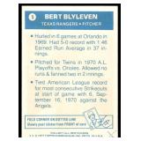 Bert Blyleven 1977 Topps Cloth Stickers #5 Texas Rangers Baseball Card