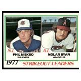 1977 Strikeout Leaders - Phil Niekro/Nolan Ryan 1978 Topps #206 Atlanta Braves/California Angels Baseball Card
