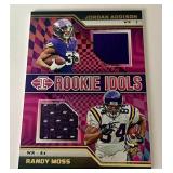 Randy Moss and Jordan Addison Dual Relic 2023 Illusions Rookie Idols #EI-WWE Minnesota Vikings Football Card