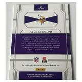 Kyle Rudolph Auto /49 2018 National Treasures Signatures #S-KR, numbered 05/49, Signed Minnesota Vikings Football Card
