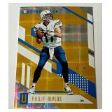 Philip Rivers /199 2017 Unparalleled Hyperplaid Refractor #91, numbered 117/199, Football Card