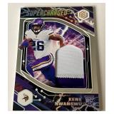 Kene Nwangwu /47 Dual Relic RC 2021 Elements Supercharged #SCH-KNW, numbered 22/47, Rookie Minnesota Vikings Football Card