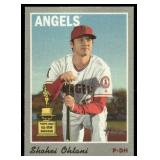 Shohei Ohtani Rookie Cup 2019 Topps Heritage 1970 Cloth Stickers #16 Los Angeles Angels Baseball Card
