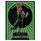 Jayson Tatum 2021 Panini Obsidian Tunnel Vision Electric Etch Green Flood #19 Boston Celtics Basketball Card