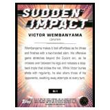 Victor Wembanyama RC 2023 Topps Chrome Sudden Impact Refractor Orange Basketball #SI-1 San Antonio Spurs Basketball Card