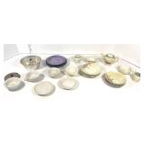 Lot of Misc. Doll Dishes Tea Set Aluminum Cake Pan