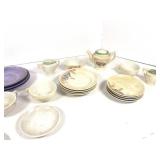 Lot of Misc. Doll Dishes Tea Set Aluminum Cake Pan