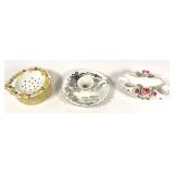 Lefton Candle Holder. Lefton Cigarette Holder and Tea Strainer